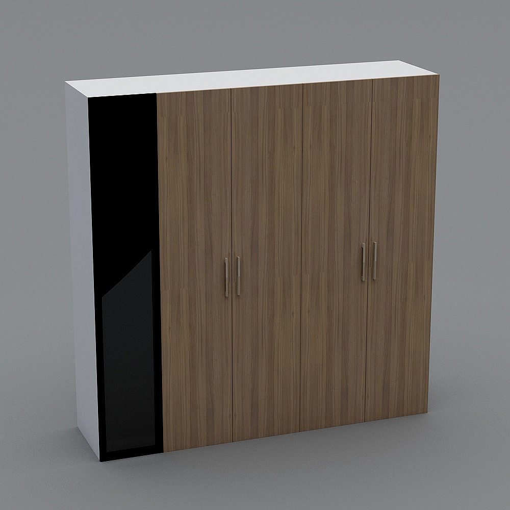 Stylish Wooden Storage Cabinet 3D model