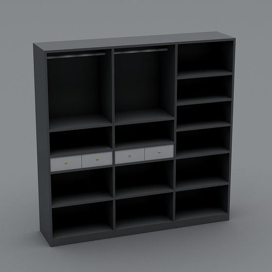 Modern Minimalist 3D Bookshelf Model for Creative Spaces