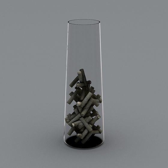 Art in a Glass Bottle Low Poly 3D model