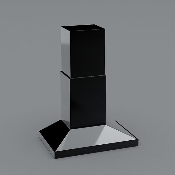 Sleek Low-Poly Kitchen Range Hood 3D model