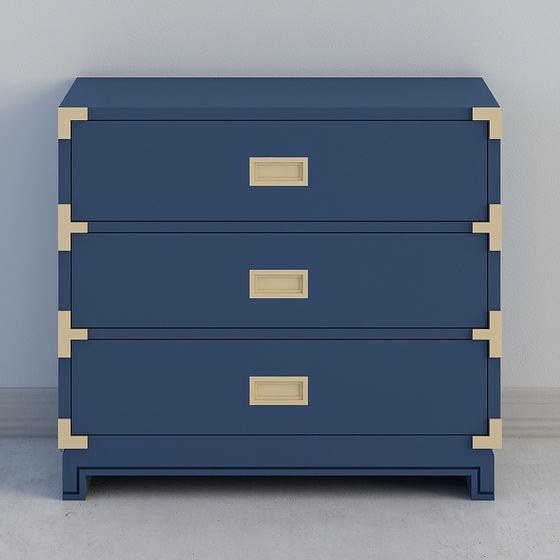 Navy Blue Drawer Cabinet 3D model for Modern Interiors