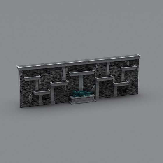 Elegant Stone Wall 3D Model Inspired by Ancient Greece