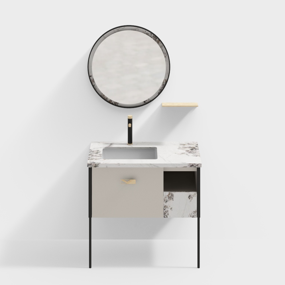Modern Minimalist Bathroom Cabinet 3D model