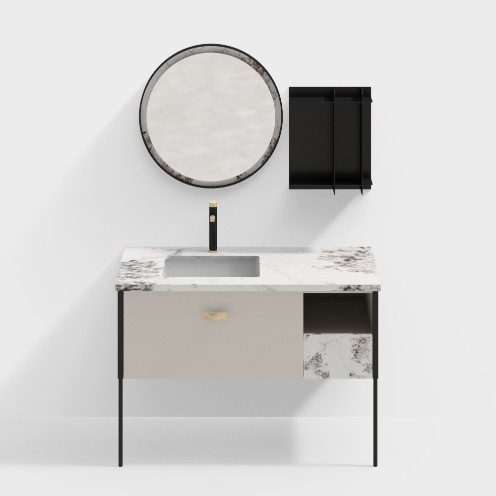 Modern Minimalist Bathroom Vanity 3D model
