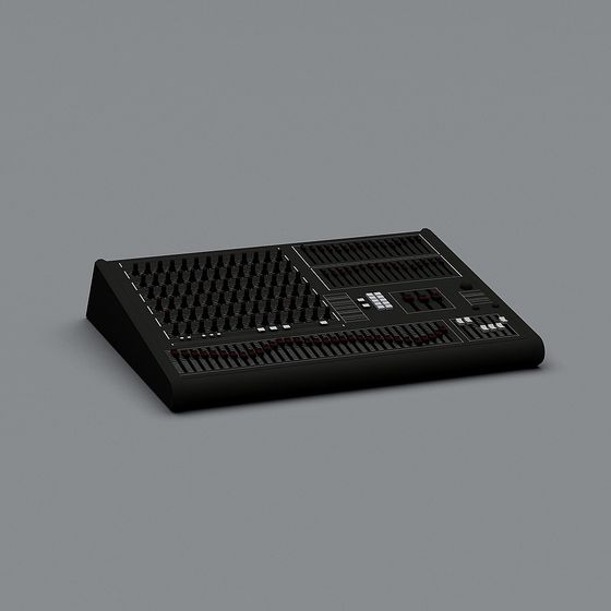Stylish Low-Poly Audio Mixing Console 3D Model for Creative Projects