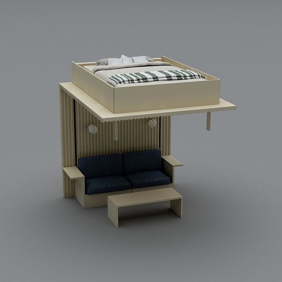 Suspended Bedroom 3D model