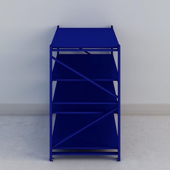 Urban Shelf 3D model - Low Poly Design in Bold Blue