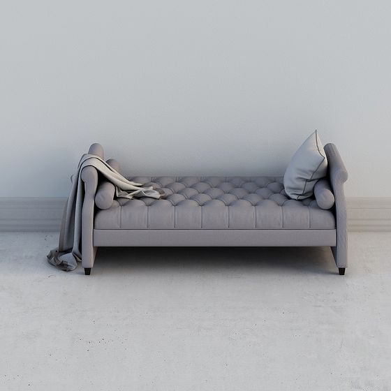 Stylish Low-Polygon Sofa 3D Model