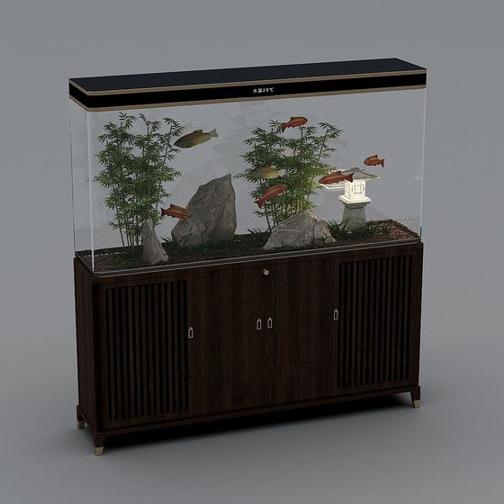 Stylish Low Polygon Aquarium 3D Model for Creative Projects