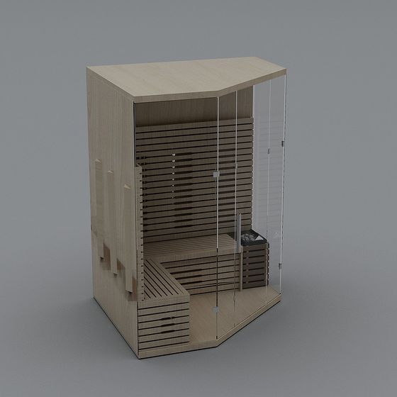 Wooden Sauna Room 3D model