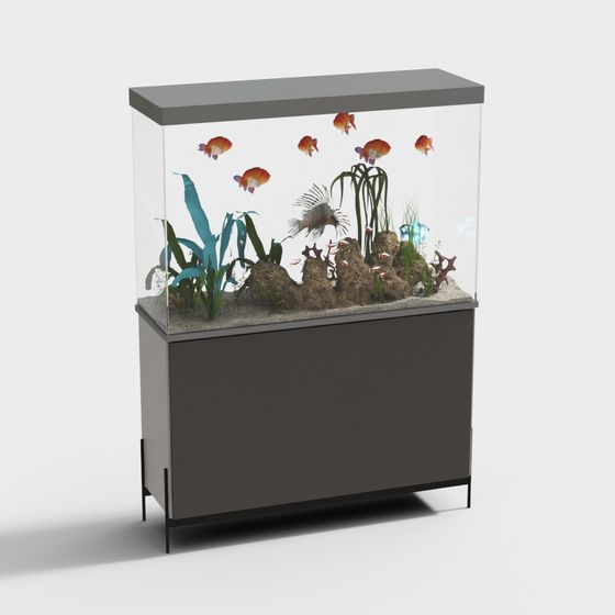 Vibrant Underwater Fish Tank 3D model