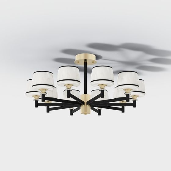 Elegant Low-Polygon Chandelier 3D model