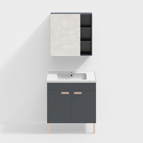Modern Minimalist Bathroom Cabinet 3D model