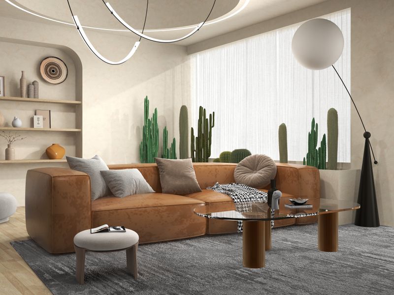 Minimalist Living Room with Wabi-sabi Touch