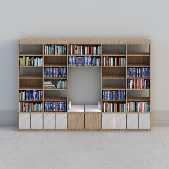 Sophisticated Low-Polygon Bookshelf 3D model
