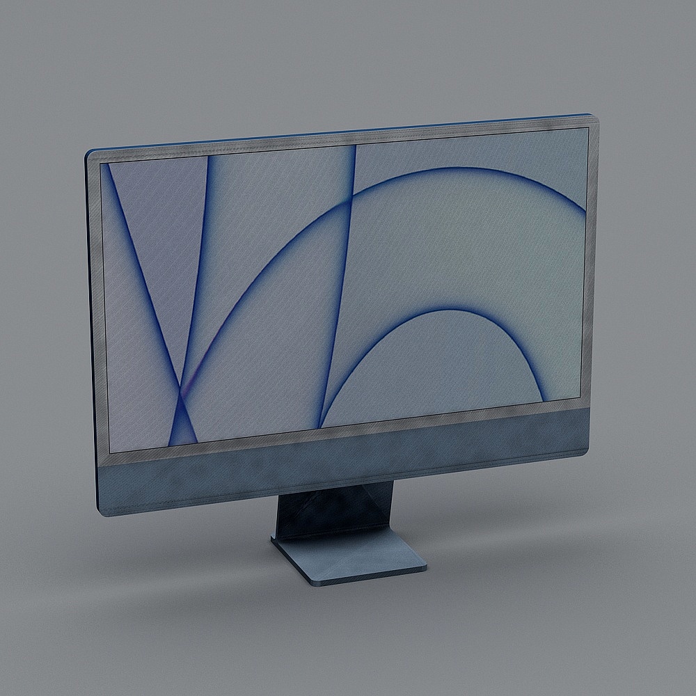 Modern Low-Poly Monitor 3D Model