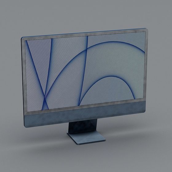 Modern Low-Poly Monitor 3D Model