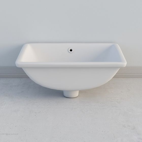Square Wall-Mounted Sink 3D model