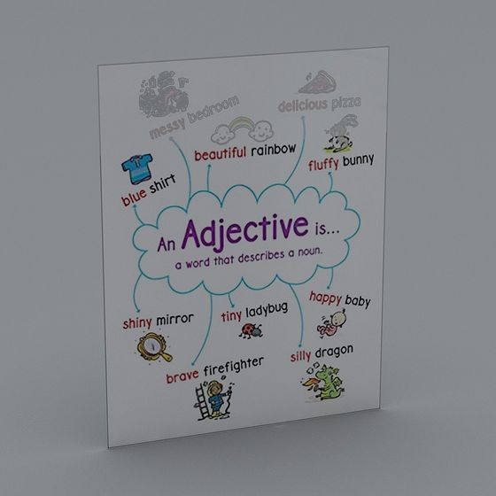 Colorful Educational Poster 3D model