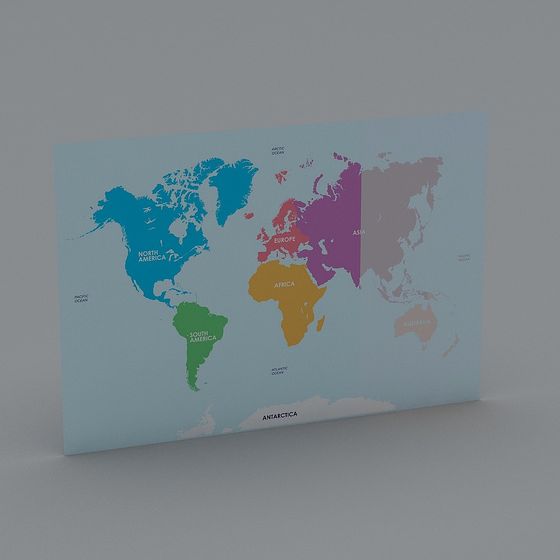 Colorful World Map 3D model