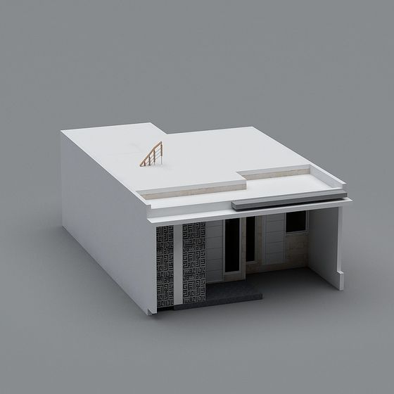 Modern Minimalist Urban Cottage 3D model