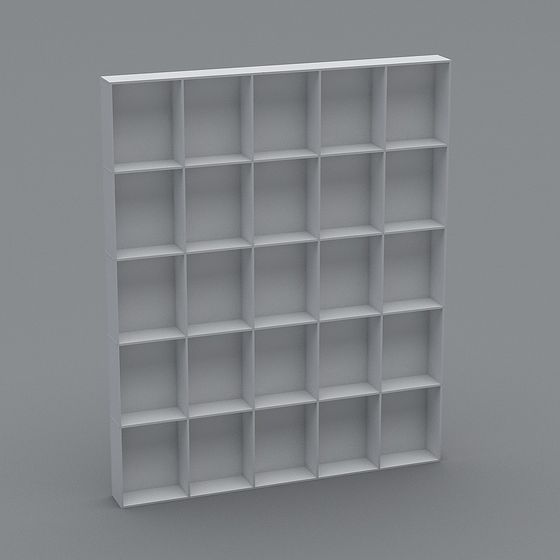 Stylish Low-Poly Bookshelf 3D model