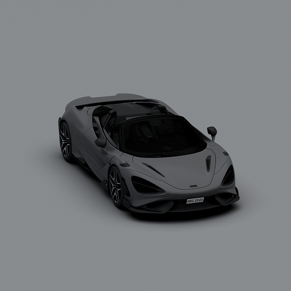 Futuristic Low-Polygon Sports Car 3D model