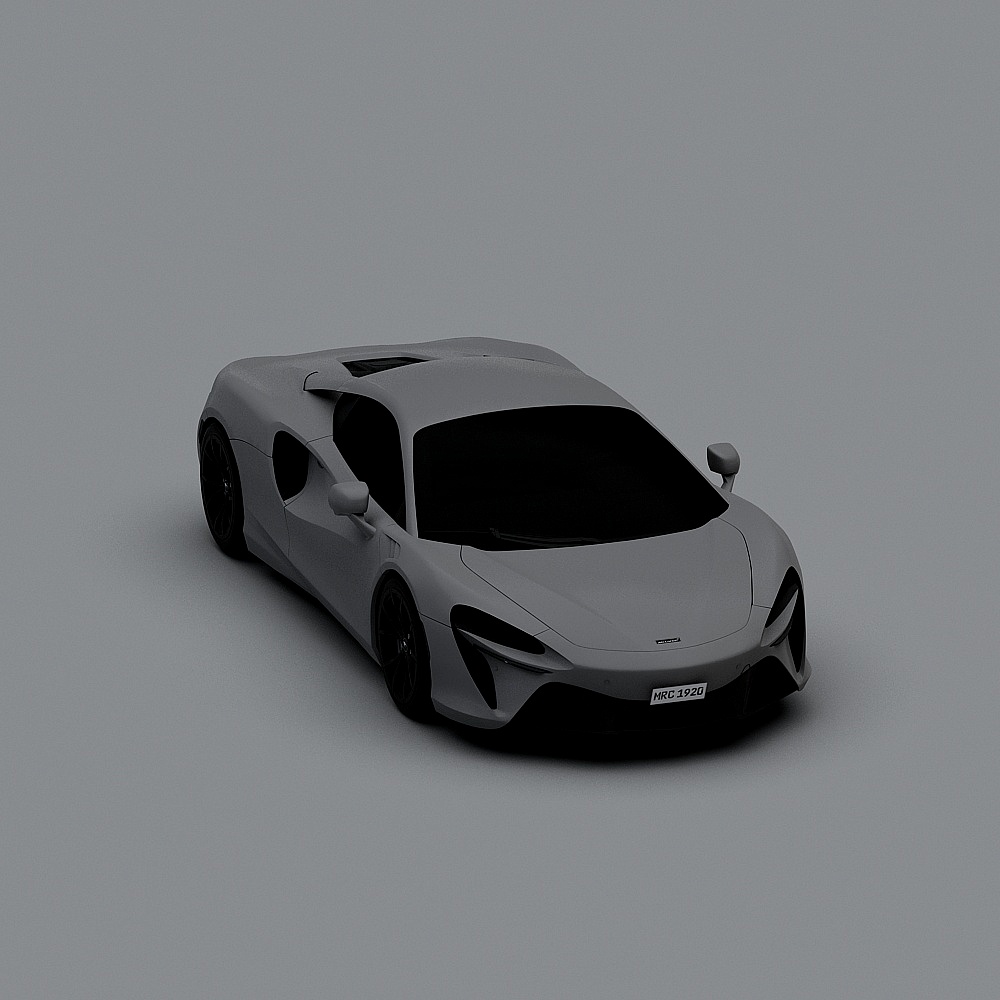 Futuristic Low-Poly Sports Car 3D model