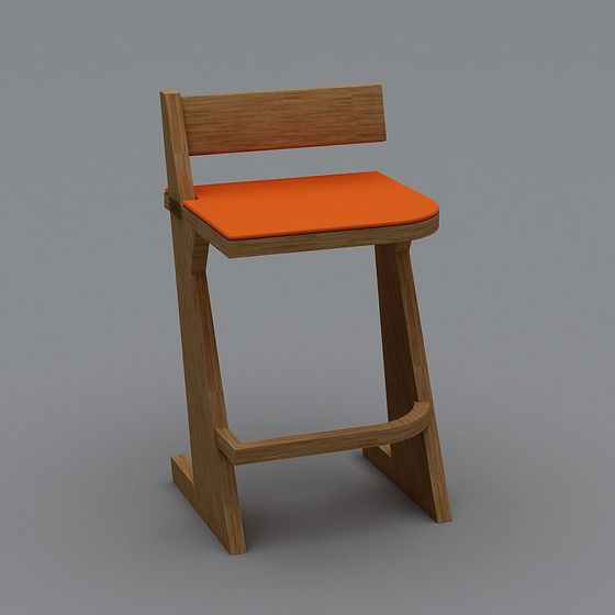 Stylish Wooden Chair 3D model for Modern Interiors