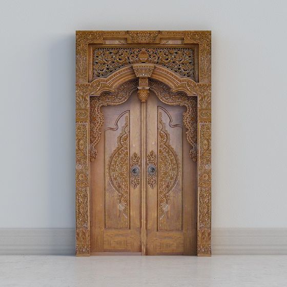 Stylish Low-Poly Wooden Door 3D model for Creative Projects