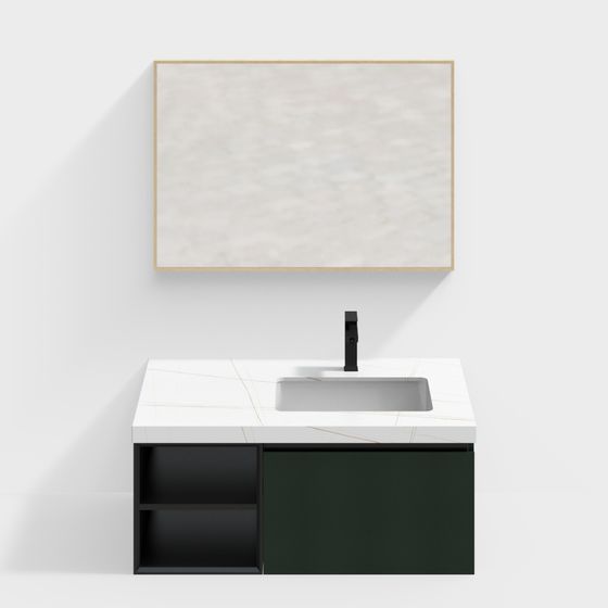 Elegant Minimalist Bathroom Cabinet 3D model
