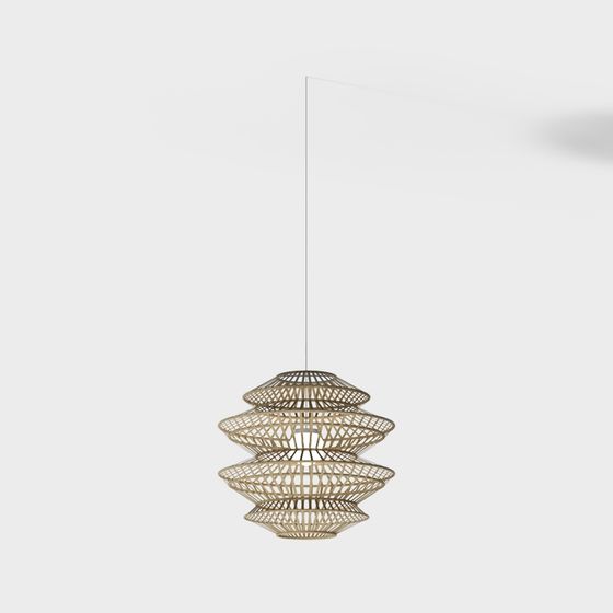 Elegant Geometric Pendant Light 3D model