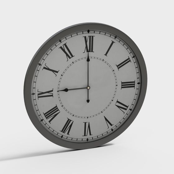 Vintage Roman Numeral Clock 3D model