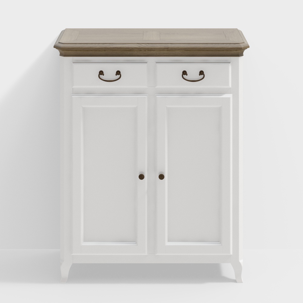 Rustic Storage Cabinet 3D Model – Wood Grain Design