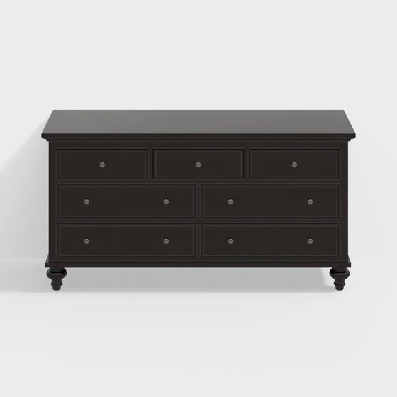 Stylish Six-Drawer Vanity Dresser 3D model for Modern Spaces
