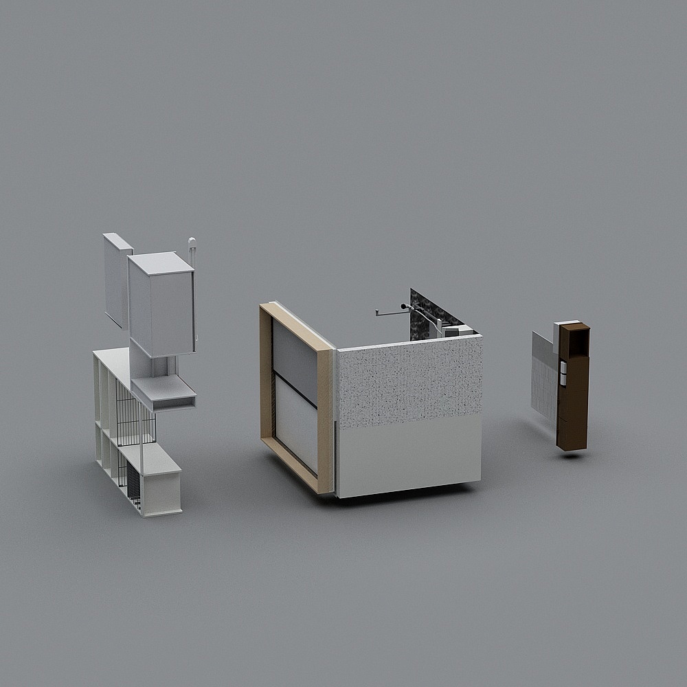 Urban Corner Low-Poly 3D model
