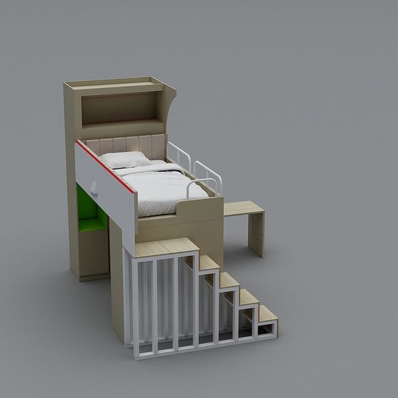 Urban Rest Bed 3D model for Modern Spaces