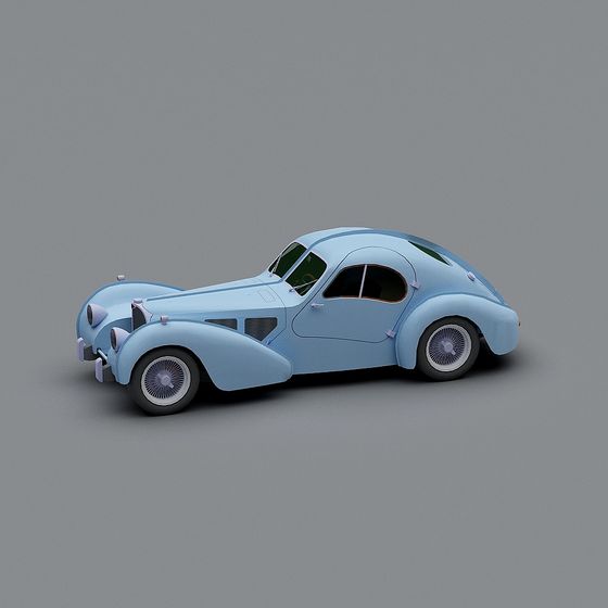 Vintage Aesthetic Low-Poly Car 3D model