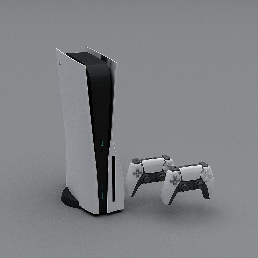 Modern Game Console Set 3D model