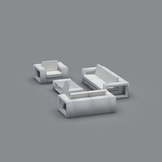 Urban Living Room 3D model for Modern Spaces