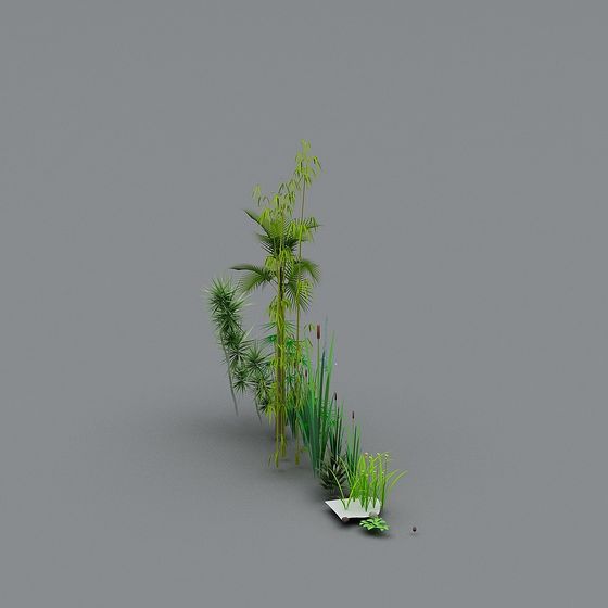 Low Poly Bamboo Forest 3D Model