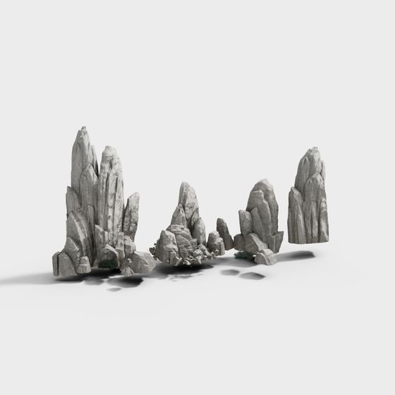 Realistic Low Polygon 3D Rock Model for Designers
