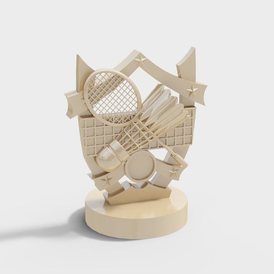 Modern Badminton Trophy 3D model