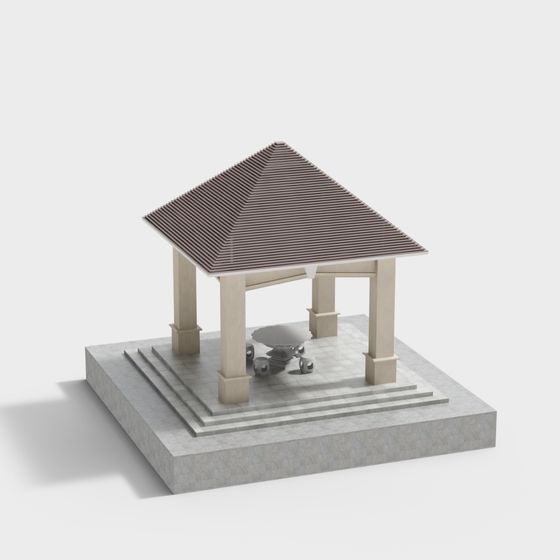 Elegant Minimalist Pavilion 3D model