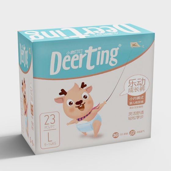 Charming Deerting 3D Model in Low-Poly Style
