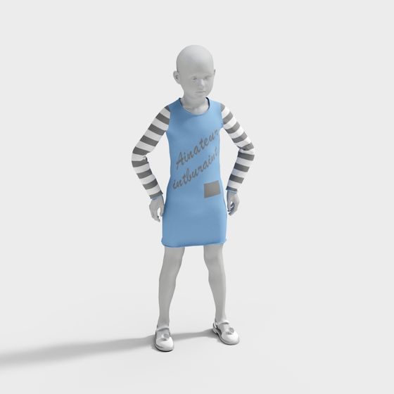 Charming Low-Poly Child Model 3D model