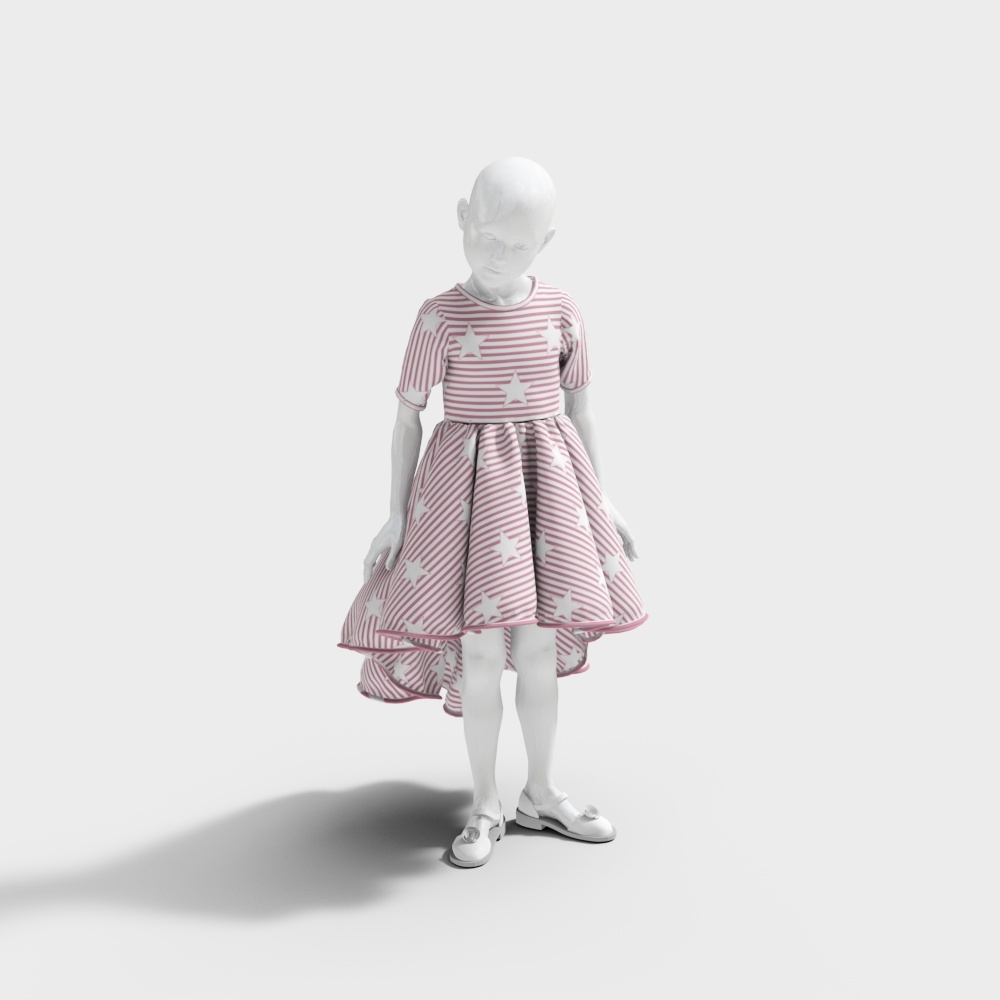 Female model striped skirt