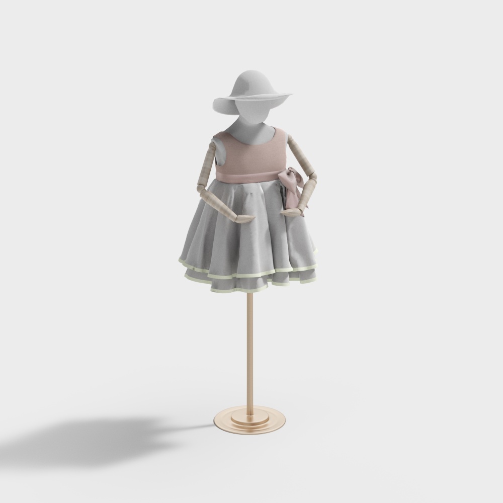 Elegant Low-Poly Fashion Model 3D model