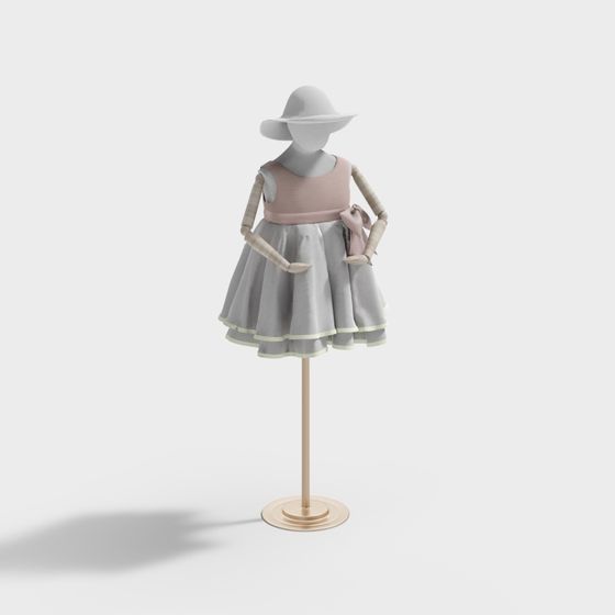 Elegant Low-Poly Fashion Model 3D model
