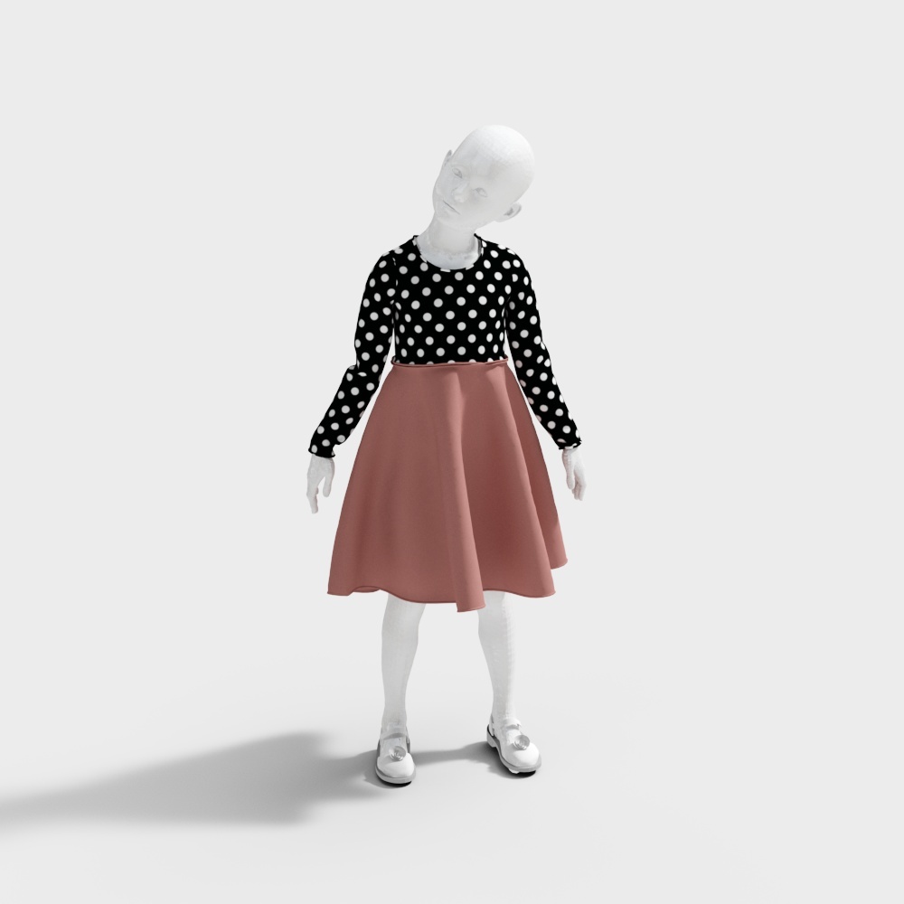 Modèle féminin à pois